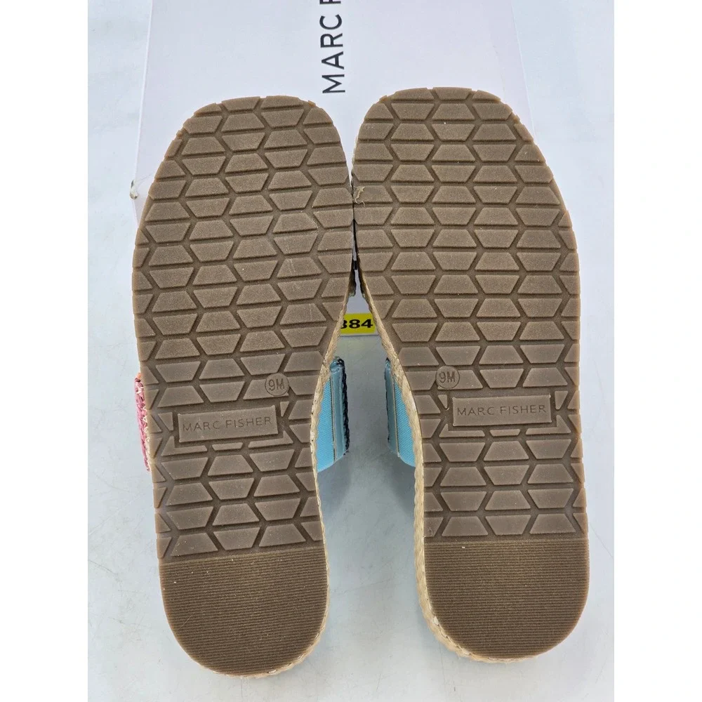 Marc Fisher Pelma Platform Sandals Womens 9M Light Blue Espadrille -NEW